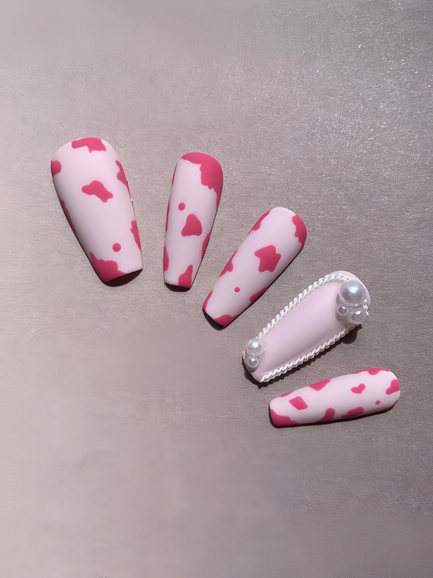 Cute Barbie Style Pink and Pearl Styling  Press on Nail  10pcs For Nail Art.UEA nails