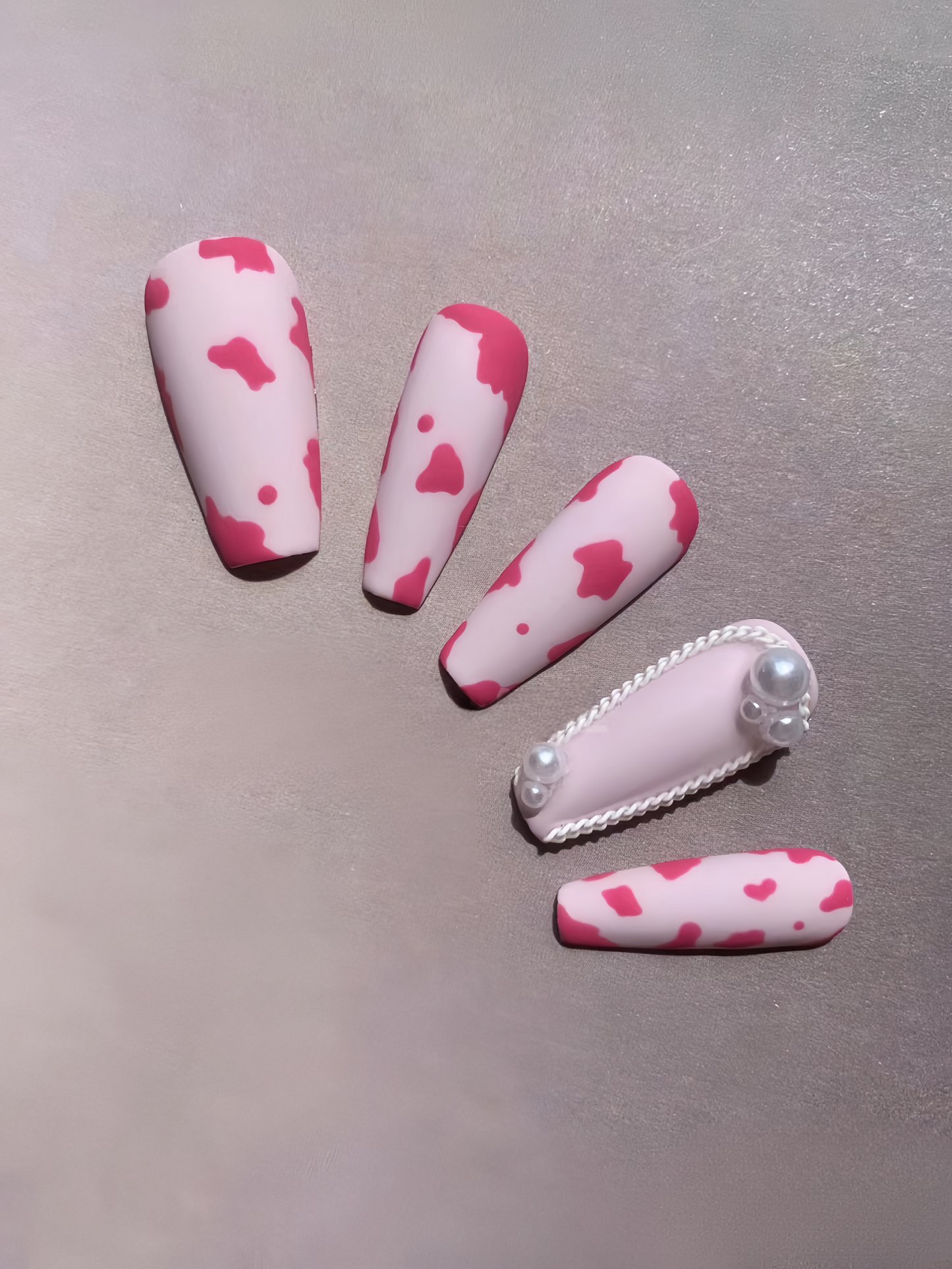 Cute Barbie Style Pink and Pearl Styling  Press on Nail  10pcs For Nail Art.UEA nails