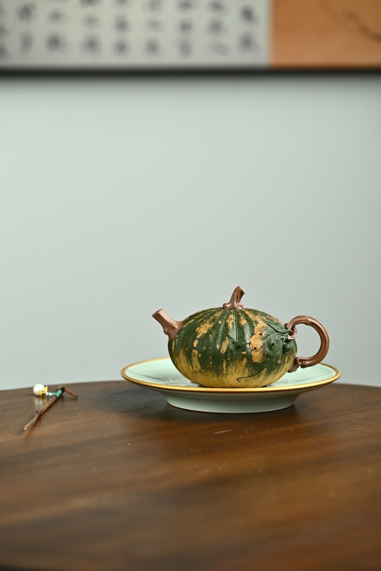 "Chinese Yixing Biomimicry Pumpkin Zisha Teapot, Symbolizing the Harvest Season and Good Fortune"